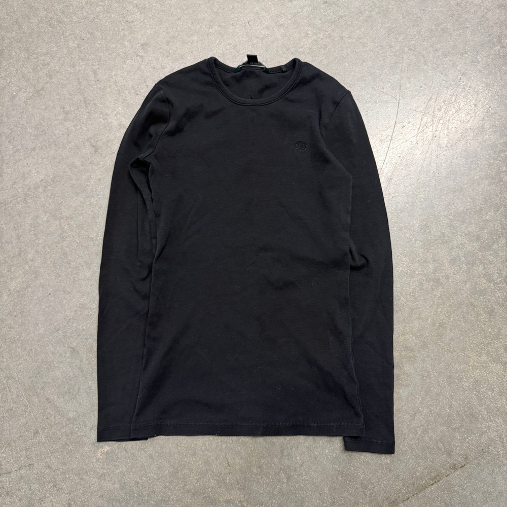 Lauren Ralph Lauren Womens XXS Black Long Sleeve Crew Neck T-Shirt Logo
